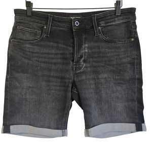 Jack & Jones JJIRICK JJCON Mens Black Indigo Knit Denim Shorts Regular Fit 34
